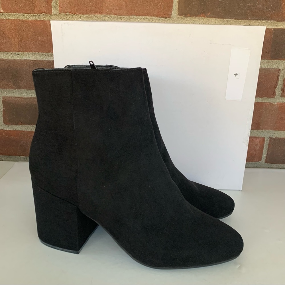 Bar III Womens Gatlin Black Fabric Block Heel Ankle Boots US 10 M